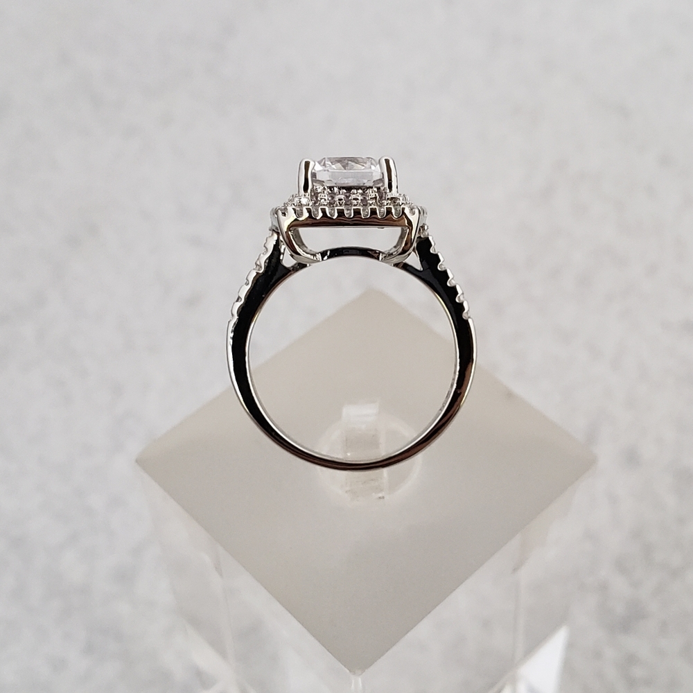 Sterling Pink Halo 2ct Solitaire - Picture 4 of 8